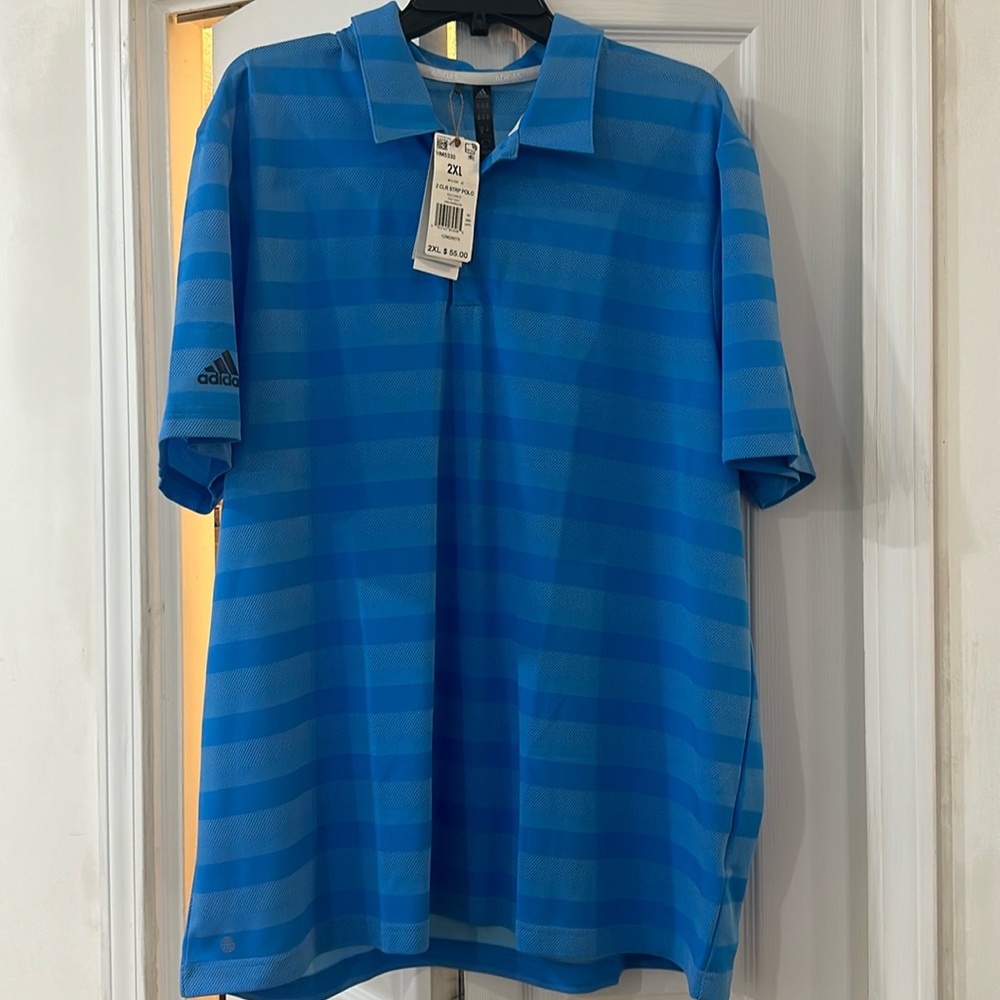 Mens 2 Stripe Adidas Polo